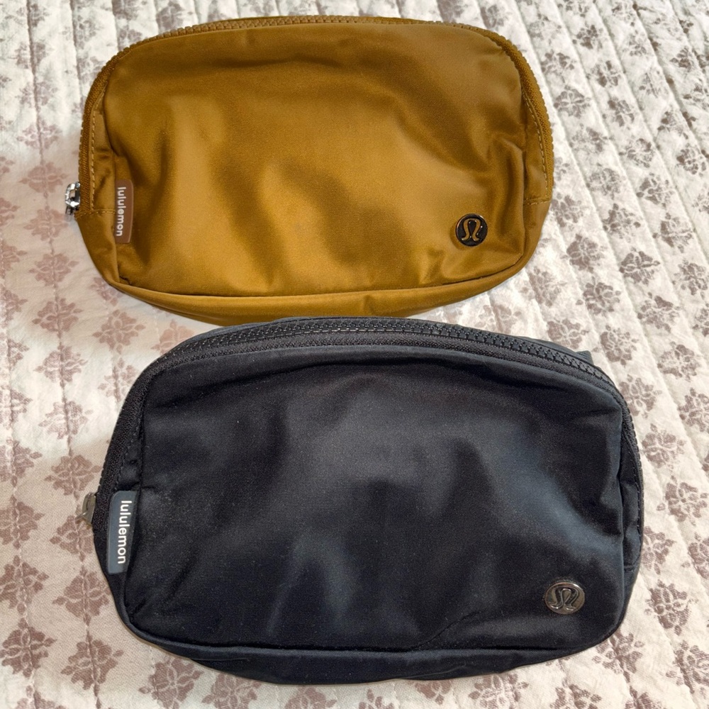 Lululemon everywhere belt bag Gold burnt mustard Black Fanny pack purse Pouch